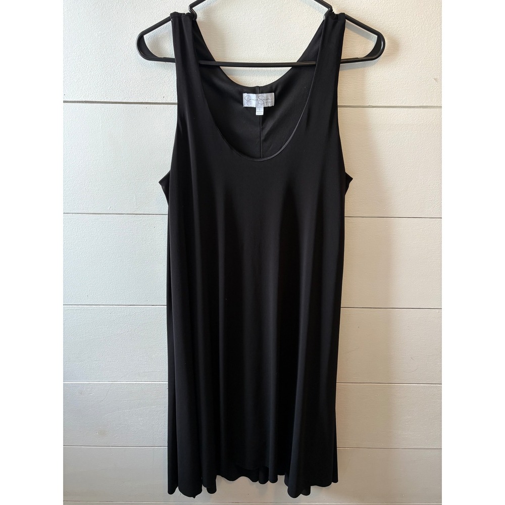 Jessica Simpson Maternity Black Sleeveless Scoop Neck Swing Dress Large L